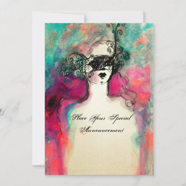 CHARM MONOGRAM , Sweet 16 Masquerade Party Invitation (Front)