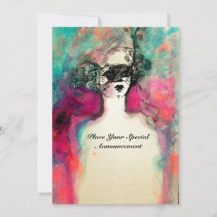 CHARM MONOGRAM , Sweet 16 Masquerade Party Invitation