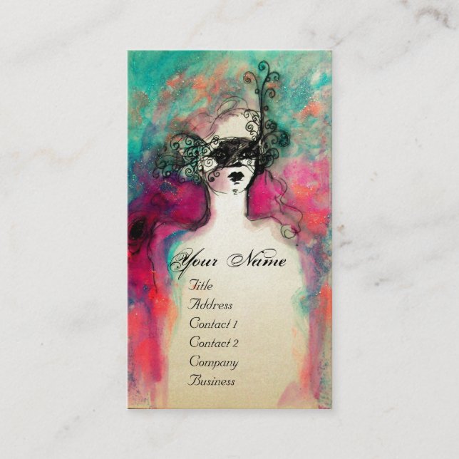 CHARM MONOGRAM,White Pearl Paper Business Card (Front)