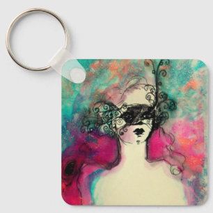 CHARM, Mysterious Beauty with Mask Keychain