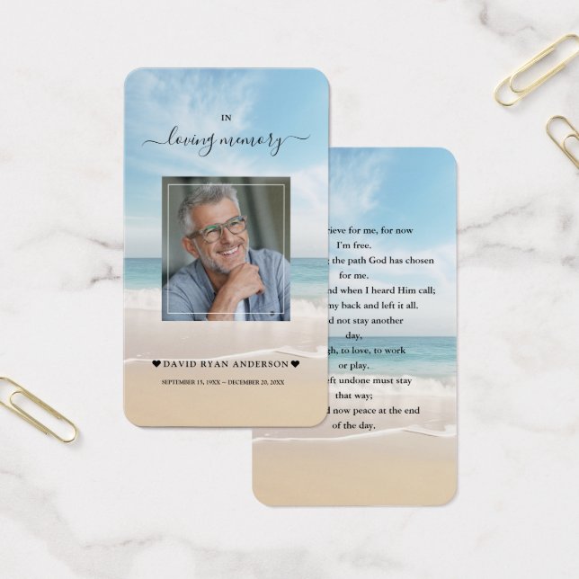 Charm Ocean Beach View Photo Funeral Prayer (Office)