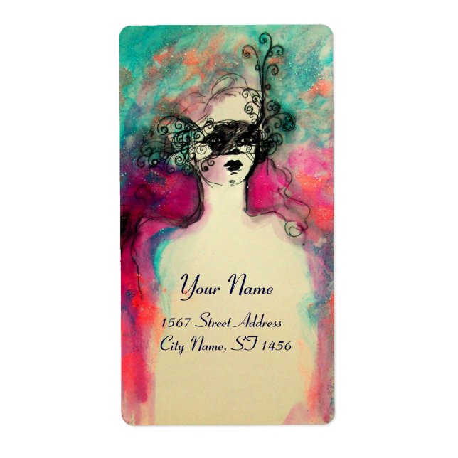 CHARM ,pink green black blue Label (Front)