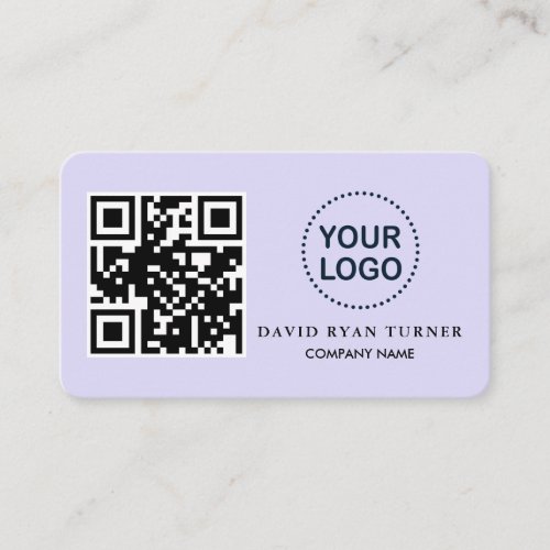 Charm QR Code Business Logo Lavender Professional  Business Card