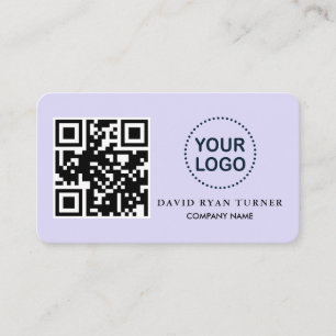 Charm QR Code Business Logo Lavender Professional Card
