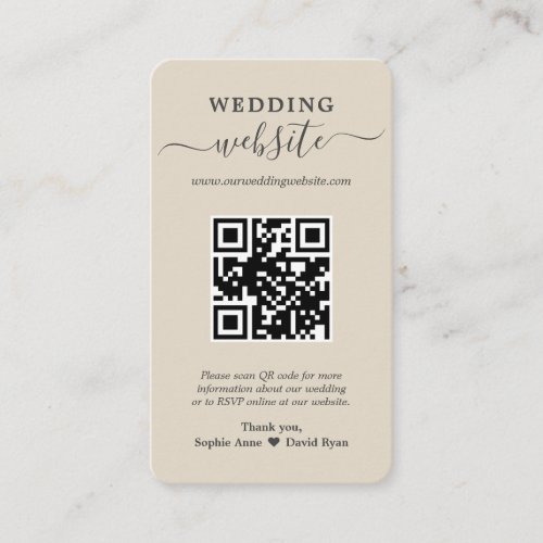 Charm QR Code Photo Wedding Website Enclosure Card