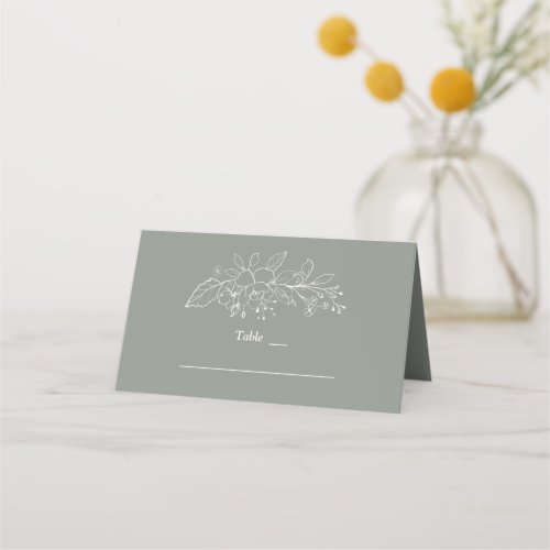 Charm Sage Green Minimalist Wedding Table Number   Place Card