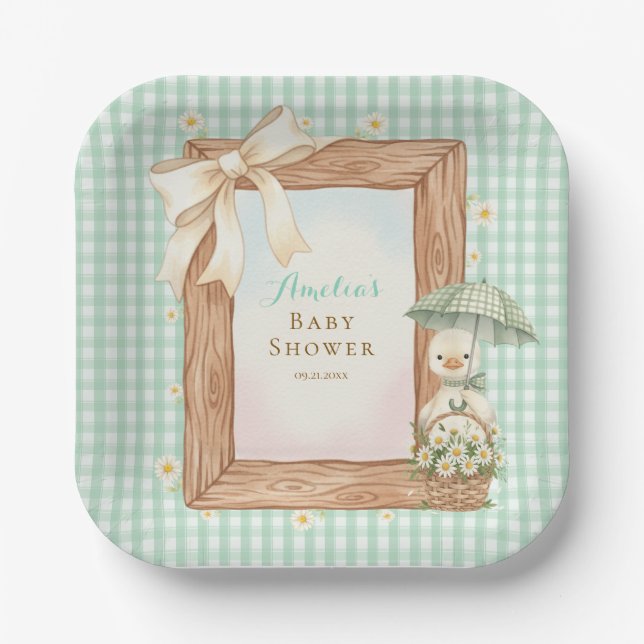 Charm Silly Goose Baby Shower Paper Plate (Front)