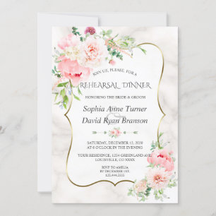 Charm Spring Garden Floral Bloom Rehearsal Dinner Invitation