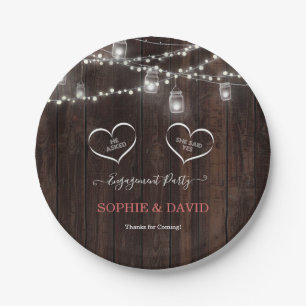 Charm Vintage String Lights Old Barn Engagement  Paper Plates