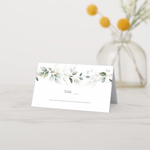 Charm Watercolor Airy Greenery Table Number   Place Card