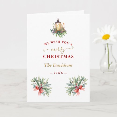 Charm We Wish You A Merry Christmas Wreath  Card