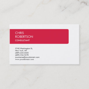 Charm White Crimson Red Attractive Business Card