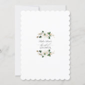 Charm White Magnolia Gold Floral Bridal Shower  Invitation (Back)