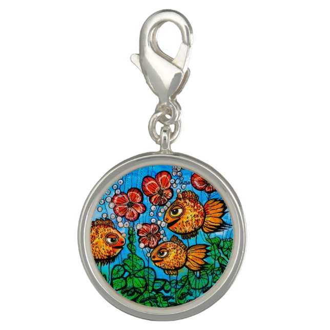 Charm with hand-painted surreal marine environment (Front)