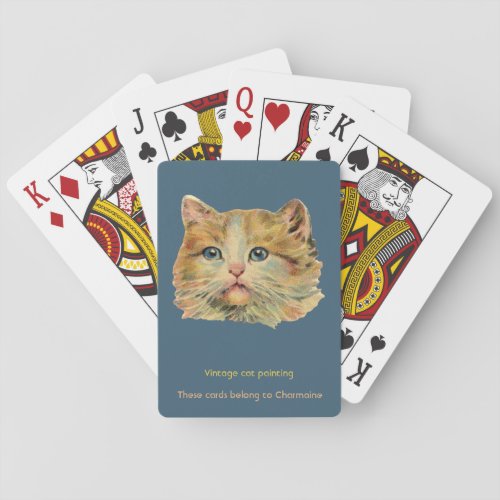 CHARMAINE  CAT LOVERS  VINTAGE CAT  Ginger    Poker Cards
