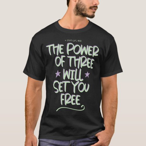 Charmed 1998 The Power of Three Typography Design  T_Shirt