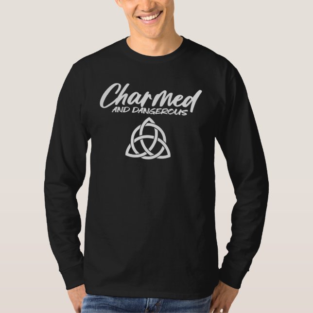 Charmed and Dangerous Celtic Knot for Wiccan Herbo T-Shirt (Front)