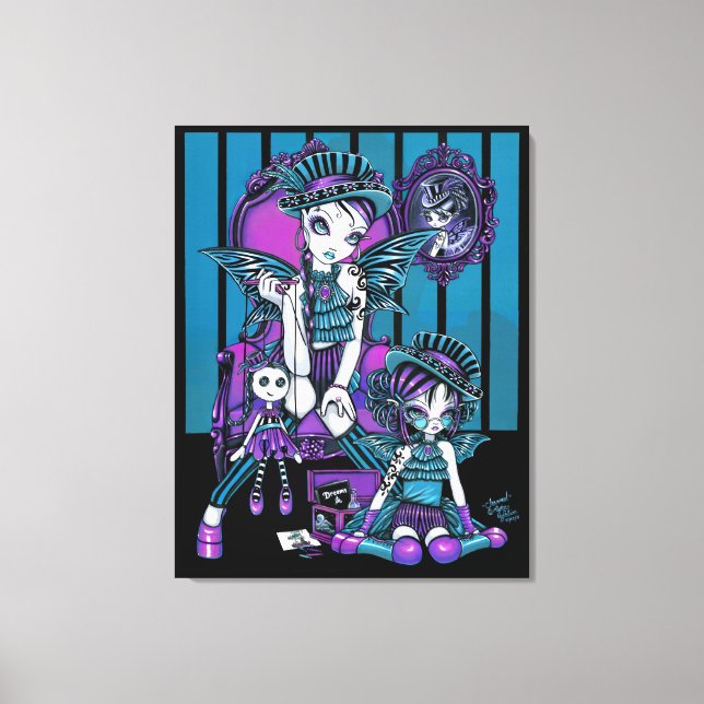 "Charmed" Gothic Couture Fairy Wrapped Canvas Print (Front)