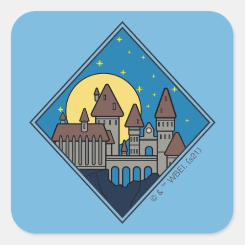 Charmed HOGWARTS CASTLE Diamond Pattern Square Sticker