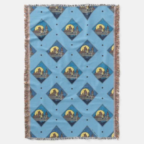 Charmed HOGWARTS CASTLE Diamond Pattern Throw Blanket