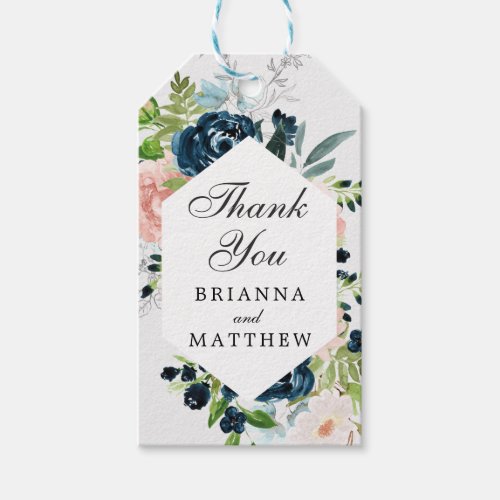 Charmed Watercolor Floral Thank You Gift Tags