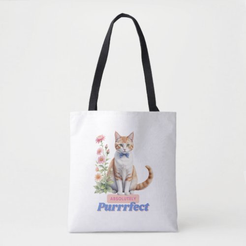 Charming Absolutely Purrrfect Cat Tote Bag