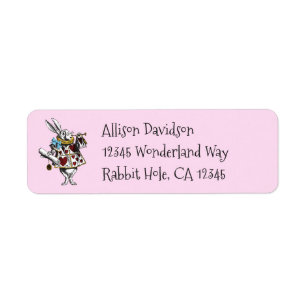 Charming Alice in Wonderland White Rabbit Label