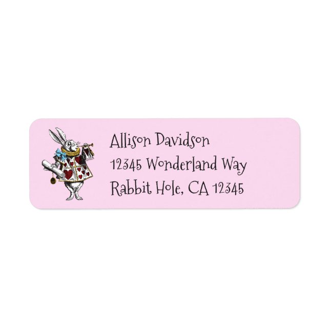 Charming Alice in Wonderland White Rabbit Label (Front)