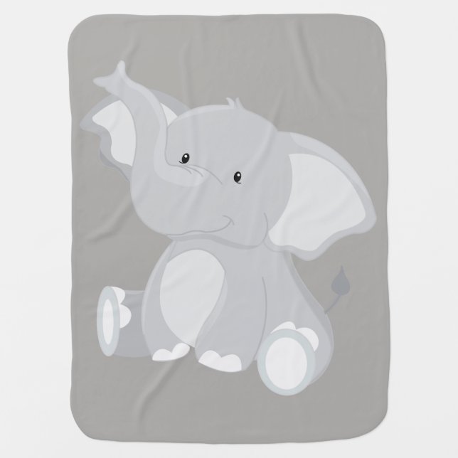 Charming and Cute Elephant Baby Blanket (Front)