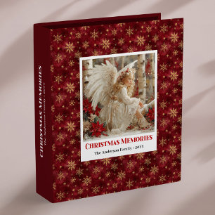 Charming Angel Poinsettia Vintage Christmas Album 3 Ring Binder