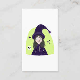 Charming Angry Cute Witch Business Card