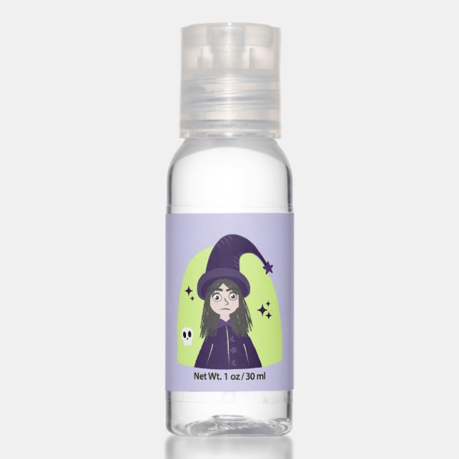 Charming Angry Cute Witch Hand Sanitizer (Front)