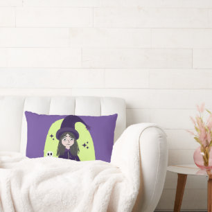 Charming Angry Cute Witch Lumbar Pillow