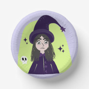 Charming Angry Cute Witch Paper Bowls