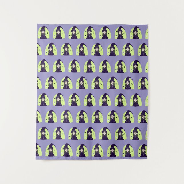Charming Angry Cute Witch Tapestry (Front)
