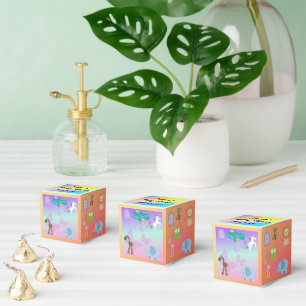 Charming Animal Friends Baby Shower Colorful Back Favor Boxes