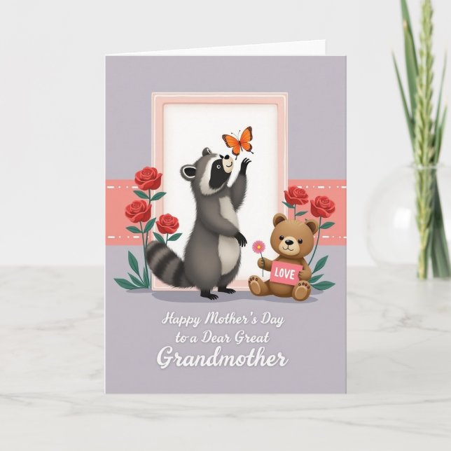 Charming Animals Mothers Day Card (Front)