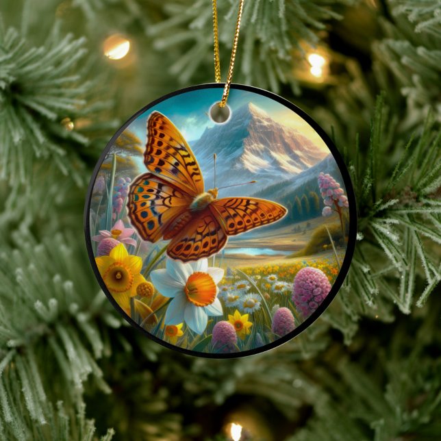 Charming Aphrodite Fritillary Butterfly  Ceramic Ornament (Creator Uploaded)