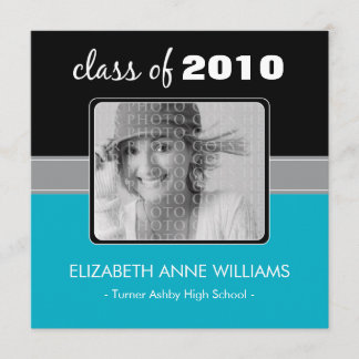 Charming Aqua Custom Graduation Announcement