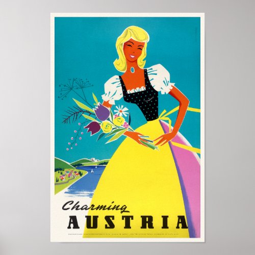 Charming Austria Vintage Travel Poster