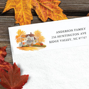 Charming Autumn House New Address Label