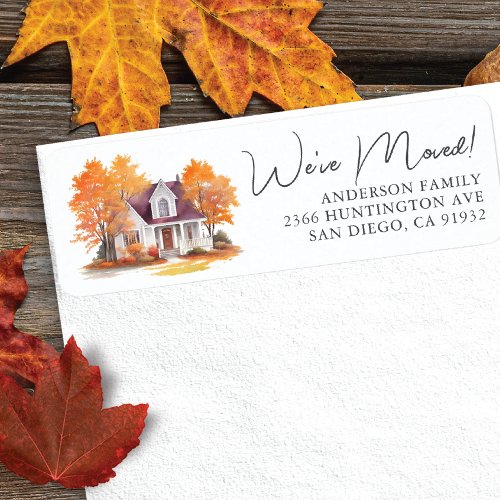 Charming Autumn House New Address Label