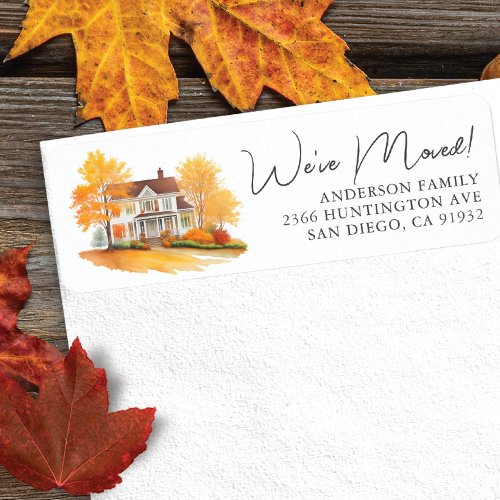 Charming Autumn House New Address Label