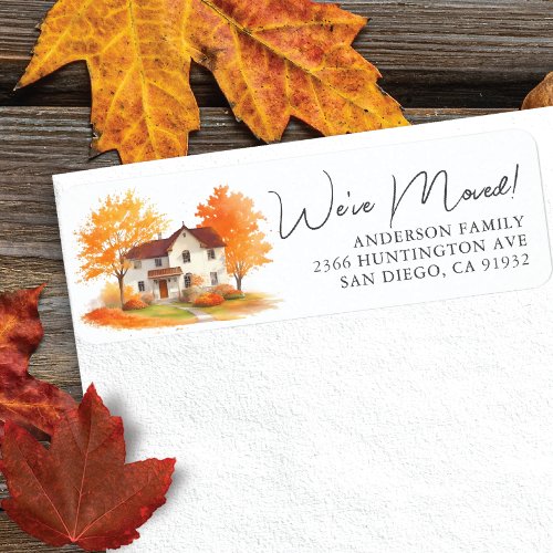 Charming Autumn House New Address Label