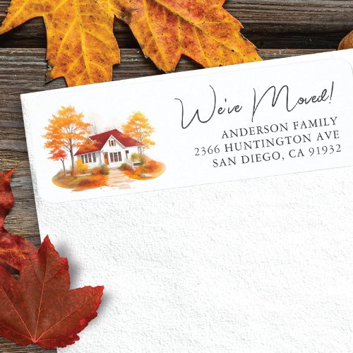 Charming Autumn House New Address Label