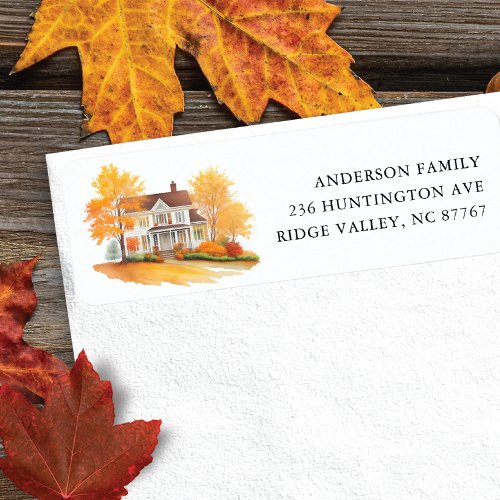 Charming Autumn House New Address Label