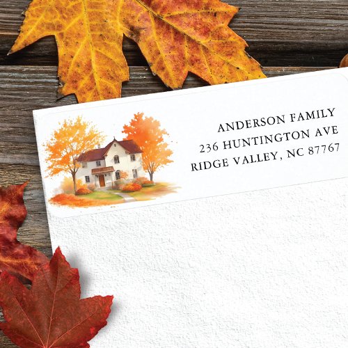 Charming Autumn House New Address Label