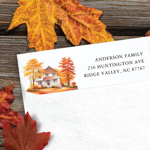 Charming Autumn House New Address Label