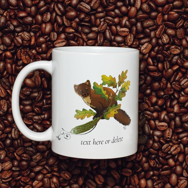 Charming Autumn Leaves Pine Marten Celtic Blue Coffee Mug (Creator Uploaded)