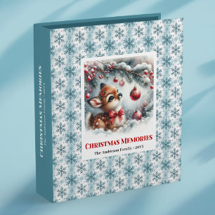 Charming baby deer snowy forest kids memory binder